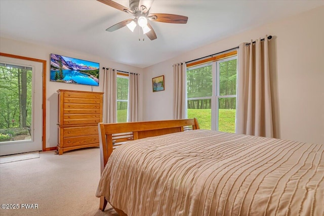 111 Sun Valley Dr, Tafton, PA 18464 - bedroom with light carpet and ceiling fan