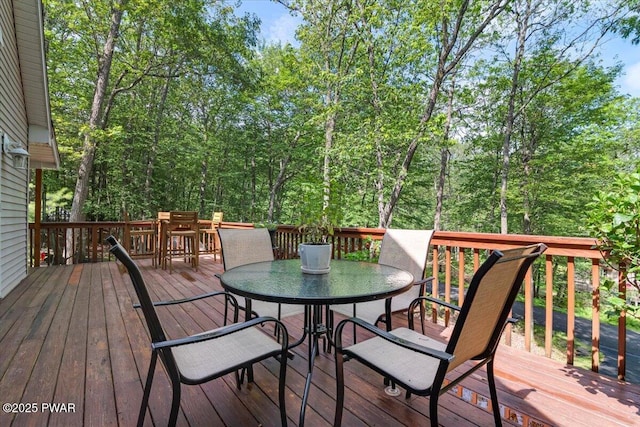 111 Sun Valley Dr, Tafton, PA 18464 - wooden deck featuring outdoor dining space