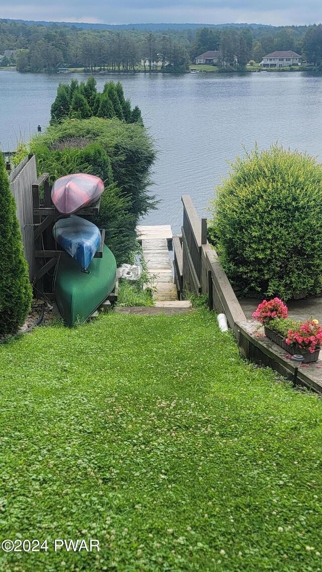 view of water feature featuring a boat dock