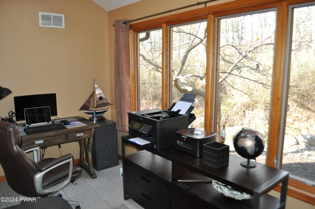 view of tiled office