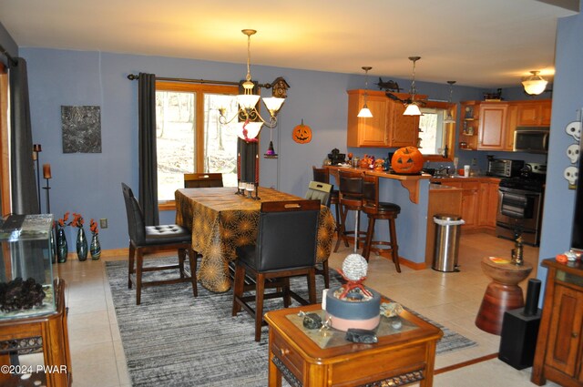 tiled living room featuring sink