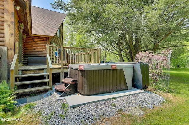 33 Syloro Ln, Damascus, PA 18415 - wooden terrace with a hot tub