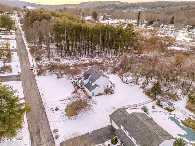 view of snowy aerial view