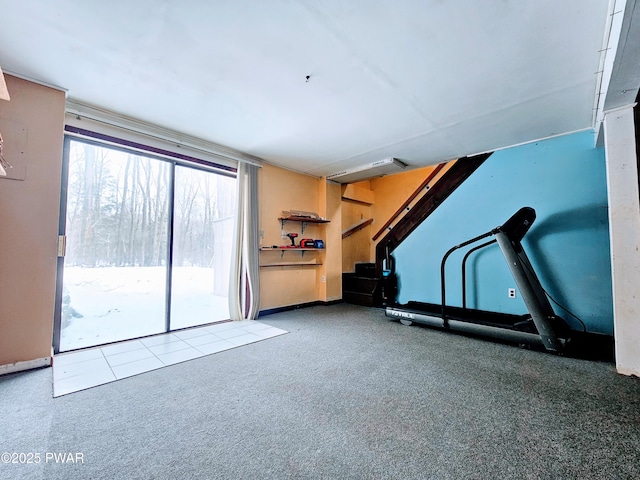 interior space featuring carpet floors