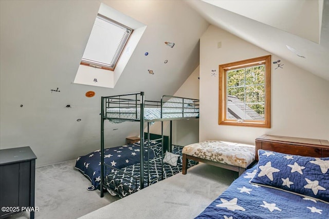 146 Cove Point Cir, Lakeville, PA 18438 - carpeted bedroom with a skylight and lofted ceiling