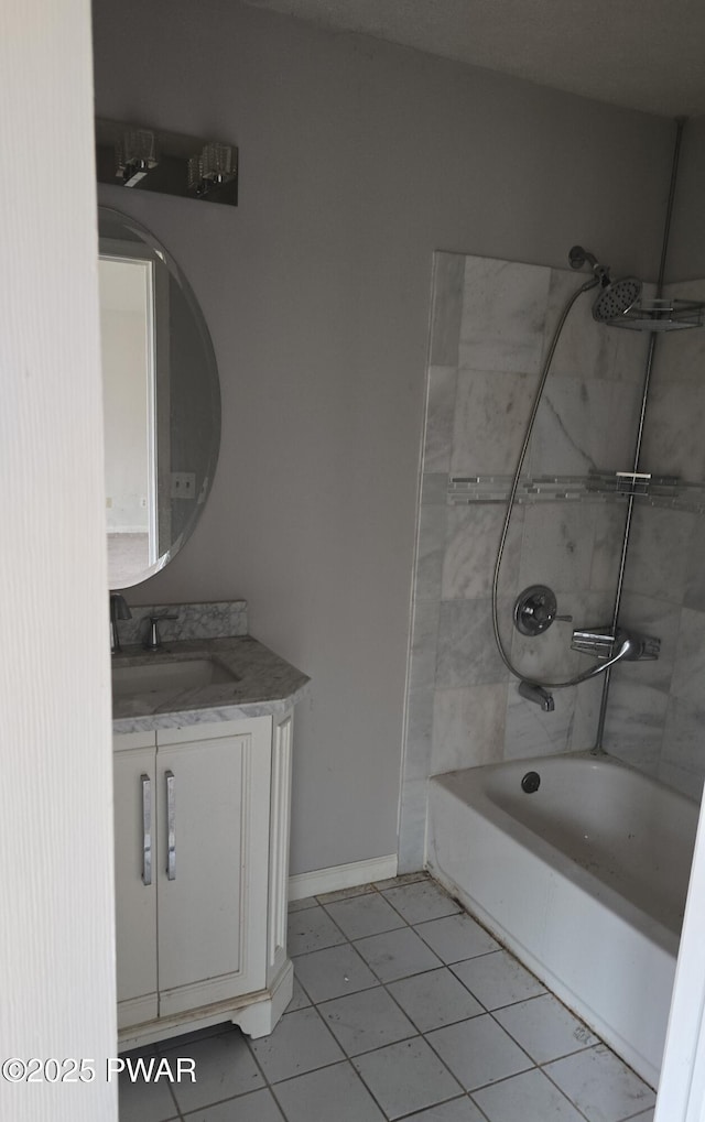 171 Flatbrook Way, Milford, PA 18337 - full bath featuring tile patterned floors, vanity, baseboards, and shower / bathing tub combination