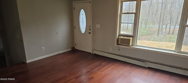 171 Flatbrook Way, Milford, PA 18337 - entryway with dark wood-type flooring, cooling unit, a baseboard heating unit, and baseboards