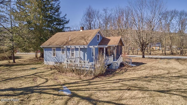 exterior space with a chimney