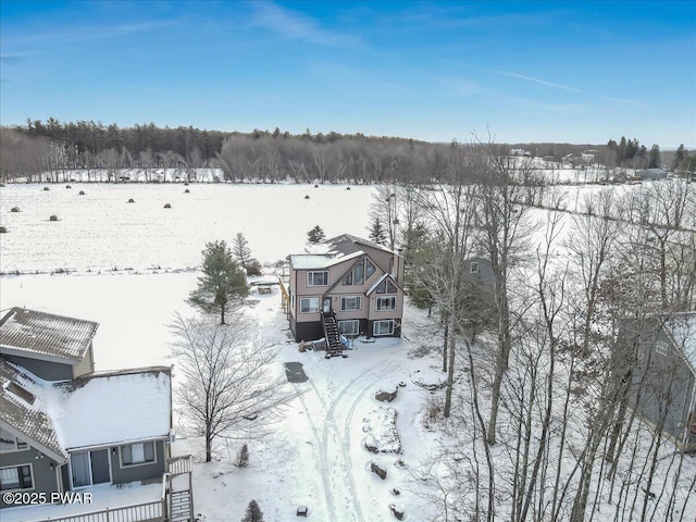 view of snowy aerial view