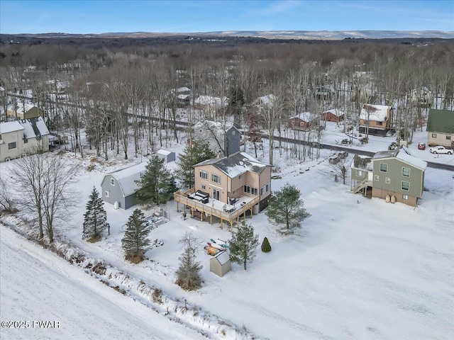 view of snowy aerial view