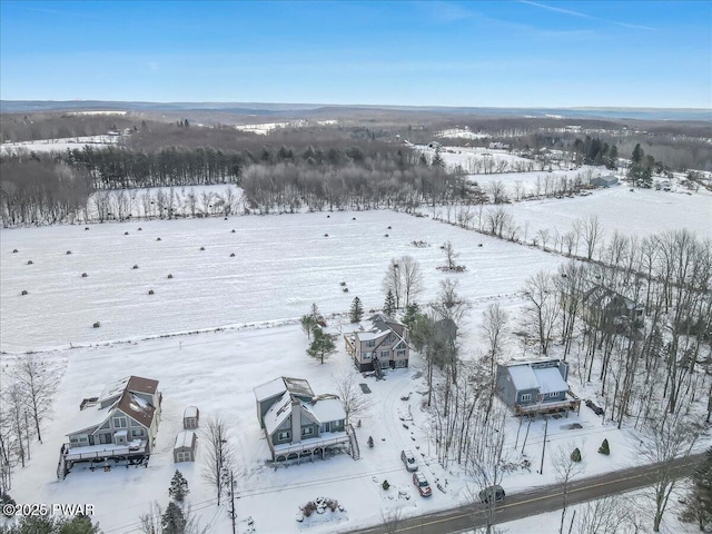 view of snowy aerial view