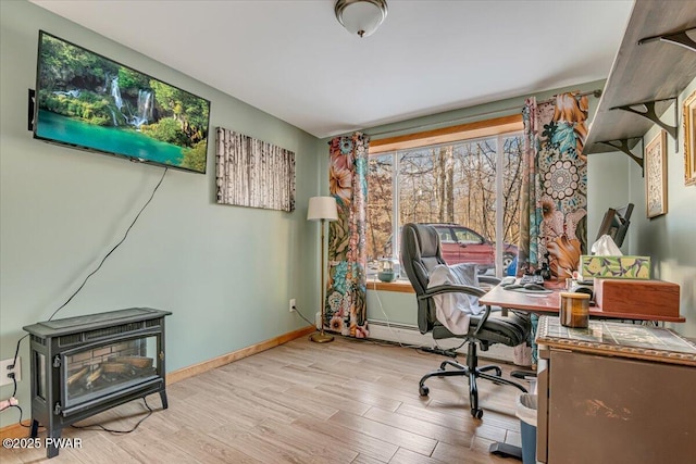 office area featuring light wood-type flooring