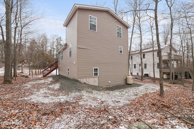 view of snowy exterior