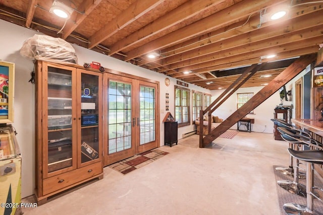 29 Tanglewood Ln, Lake Ariel, PA 18436 - below grade area with french doors and stairway