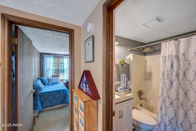 29 Tanglewood Ln, Lake Ariel, PA 18436 - full bath with a textured ceiling, vanity, shower / bath combo, and ensuite bathroom