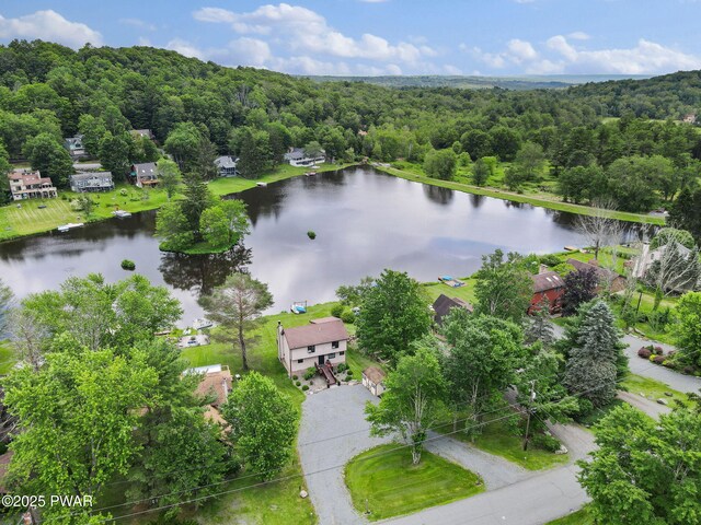 29 Tanglewood Ln, Lake Ariel, PA 18436 - aerial view of a large body of water and a forest