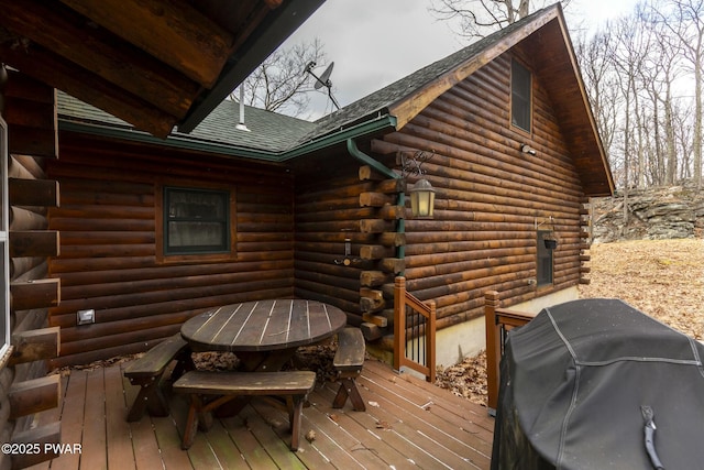 deck featuring grilling area