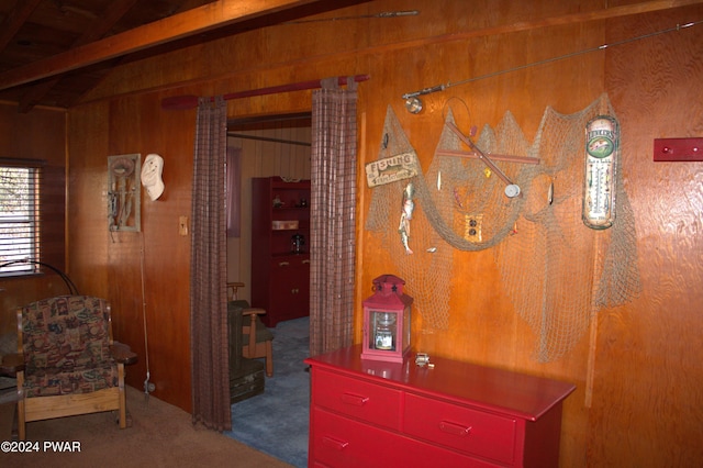 123 Mosier Rd, Dingmans Ferry, PA 18328 - hall featuring carpet and wood walls