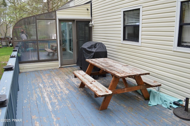6372 Baltic Ave, Tobyhanna, PA 18466 - deck with a grill and a sunroom
