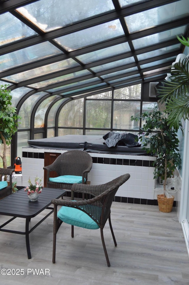6372 Baltic Ave, Tobyhanna, PA 18466 - sunroom / solarium with a hot tub and lofted ceiling