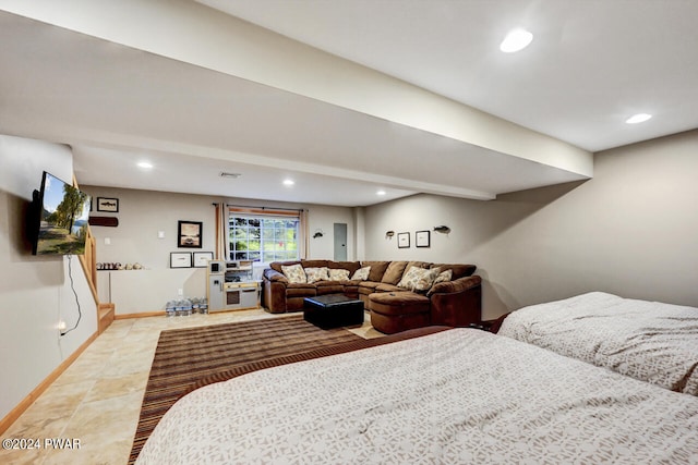 view of tiled bedroom