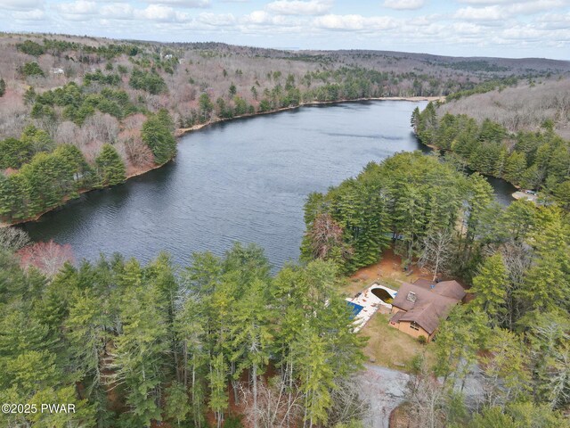 20 Chuck Foster Dr, Hawley, PA 18428 - view of property location featuring a large body of water and a heavily wooded area