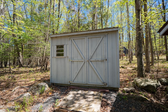 view of shed