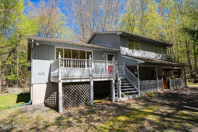 view of front of house featuring stairs