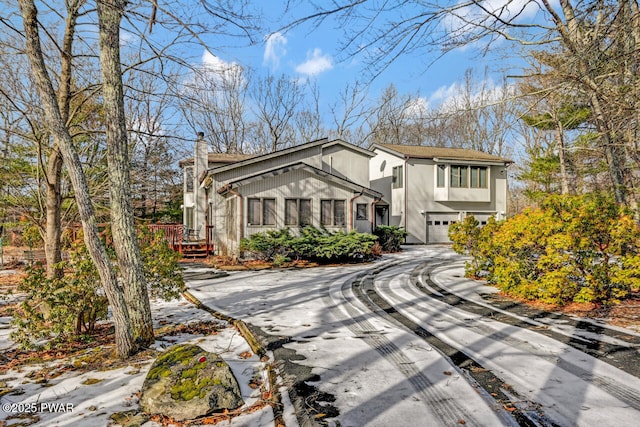 view of front of home featuring a garage