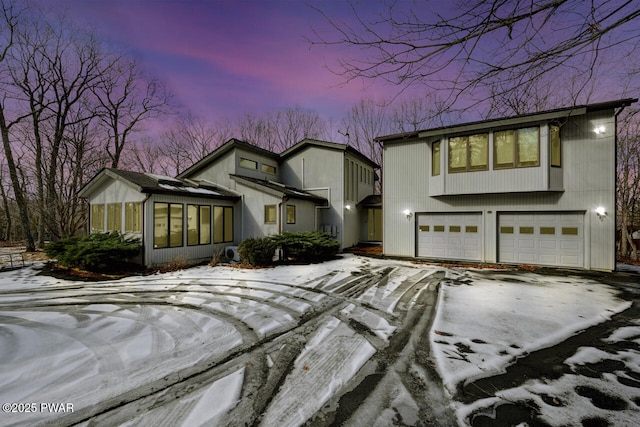 view of front of house with a garage