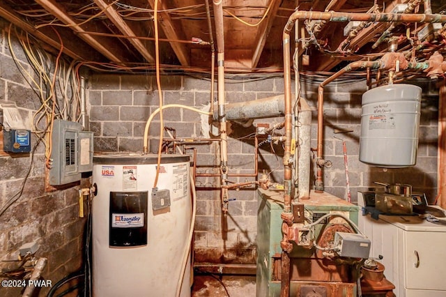 utilities with electric panel and water heater