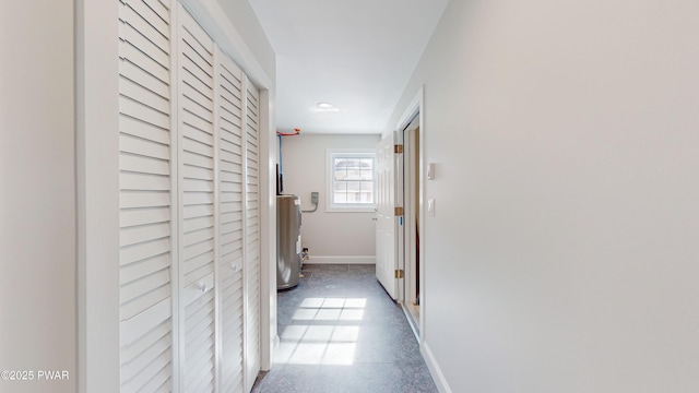 hallway with electric water heater