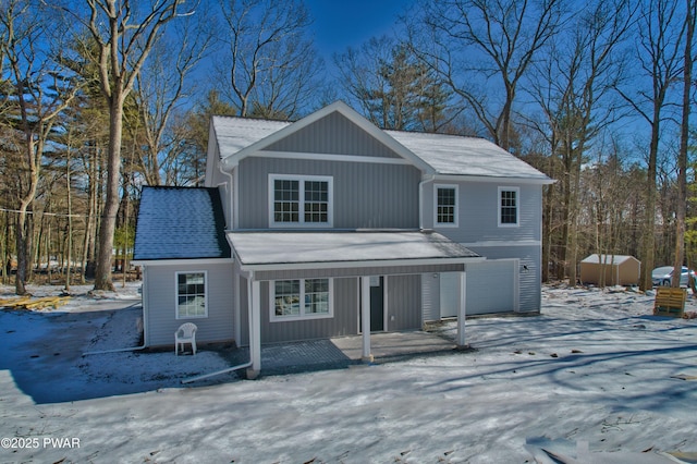 view of property featuring a garage