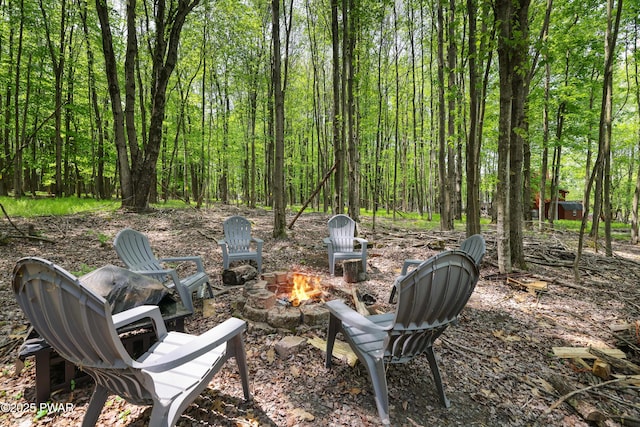 2894 S Fairway Dr, Lake Ariel, PA 18436 - view of patio / terrace featuring an outdoor fire pit