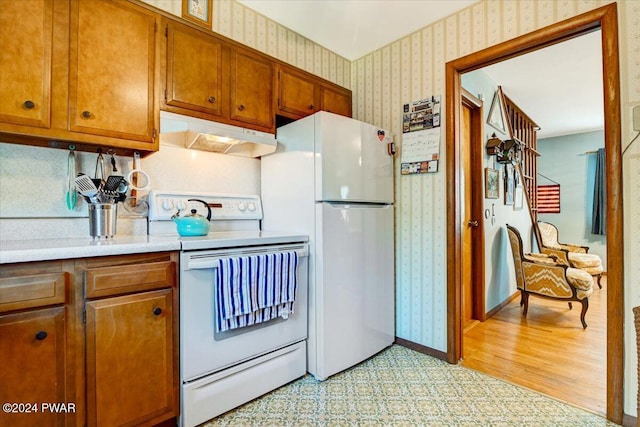 kitchen with white appliances