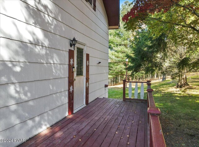 deck with a lawn