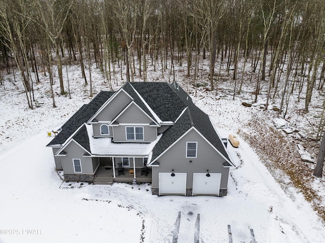 view of snowy aerial view