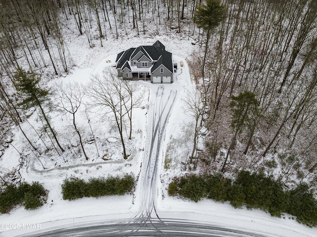 view of snowy aerial view