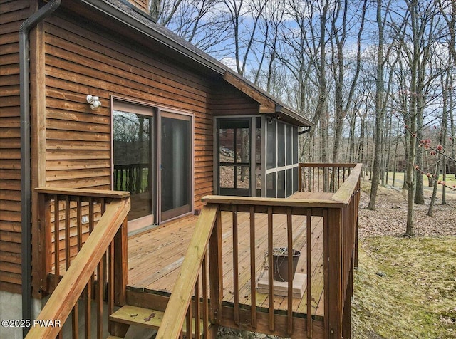 105 Beechwood Ln, Greentown, PA 18426 - wooden terrace featuring a sunroom