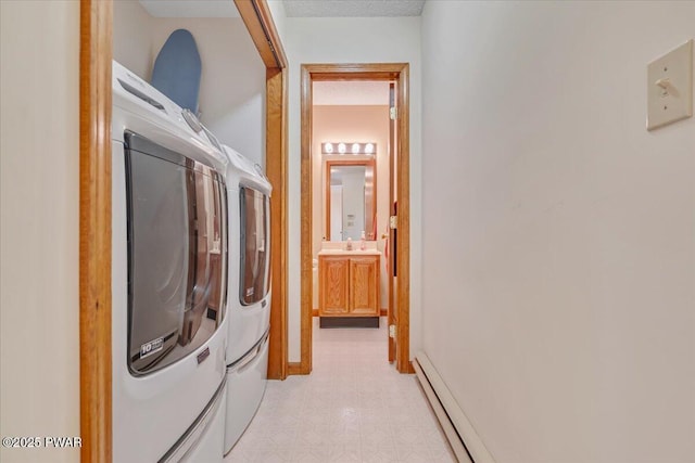 105 Beechwood Ln, Greentown, PA 18426 - laundry room featuring washer and clothes dryer, laundry area, and light floors