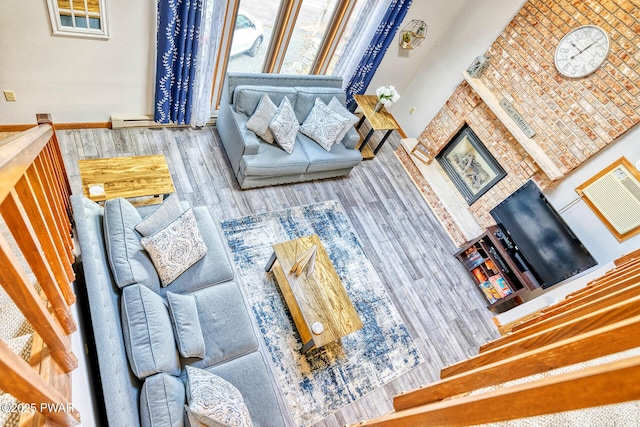 living room featuring hardwood / wood-style flooring