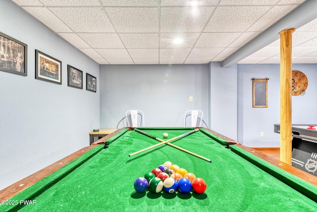 rec room with pool table