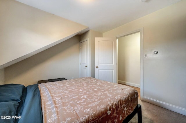 bedroom with carpet floors and a closet