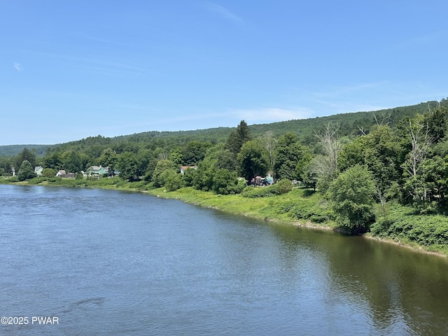 214 Twin Lakes Rd, Shohola, PA 18458 - water view featuring a heavily wooded area