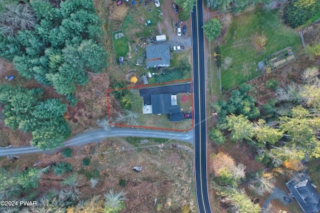 214 Twin Lakes Rd, Shohola, PA 18458 - aerial view of property and surrounding area with property parcel outlined
