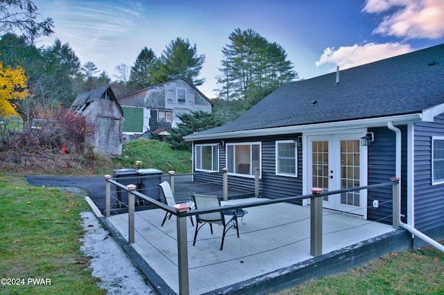 exterior space with a patio and french doors