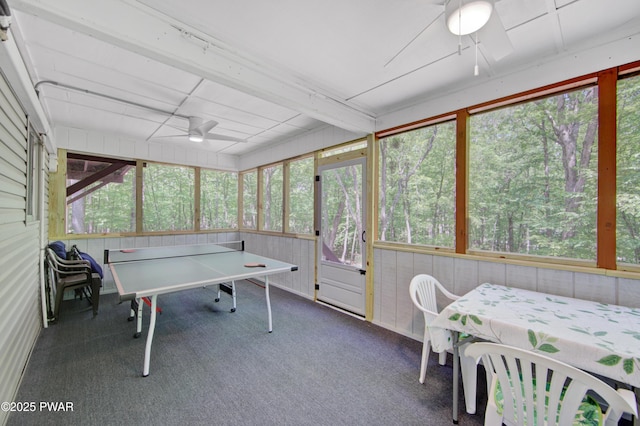 116 Rainbow Dr, Lackawaxen, PA 18435 - sunroom / solarium with a ceiling fan, healthy amount of natural light, and outdoor dining space