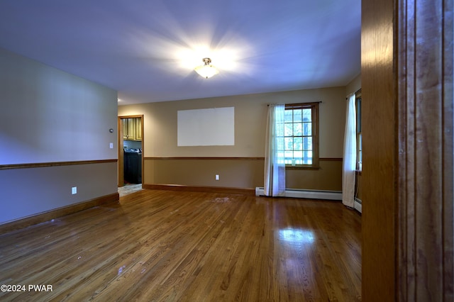 empty room with hardwood / wood-style floors