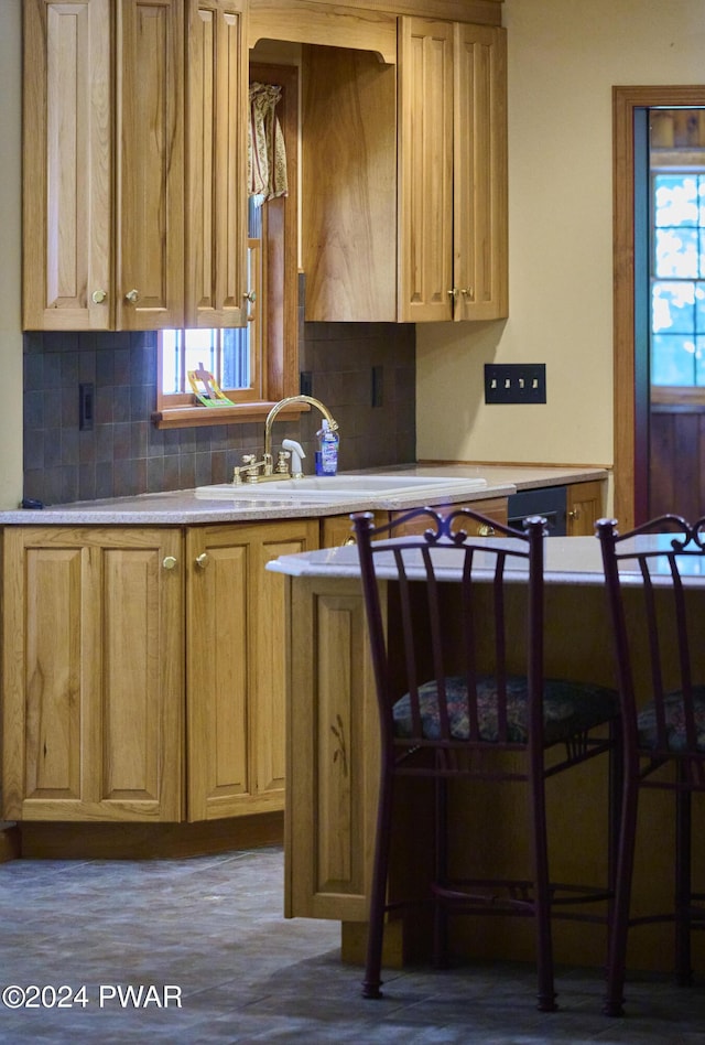 kitchen with backsplash and sink