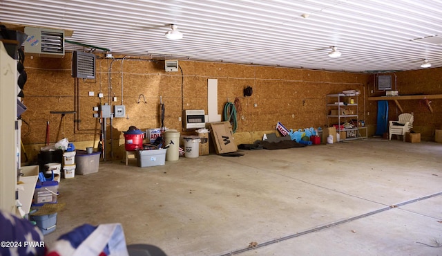 garage with heating unit